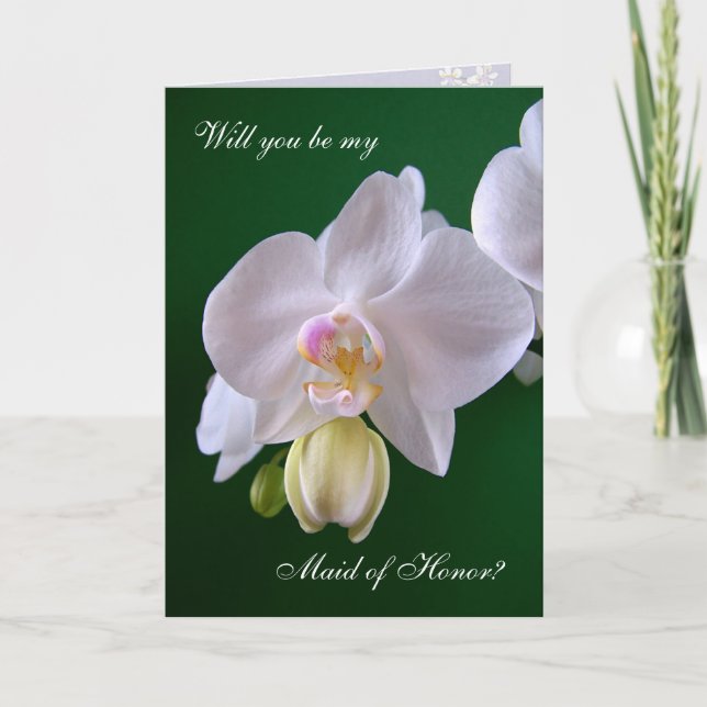 Maid of Honour. Orchid flower Card (Front)