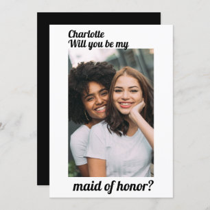 Maid of Honour Photo Wedding Personalised Invitation