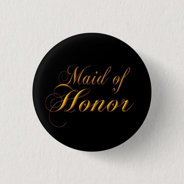 Maid of Honour Pin Button (Front)