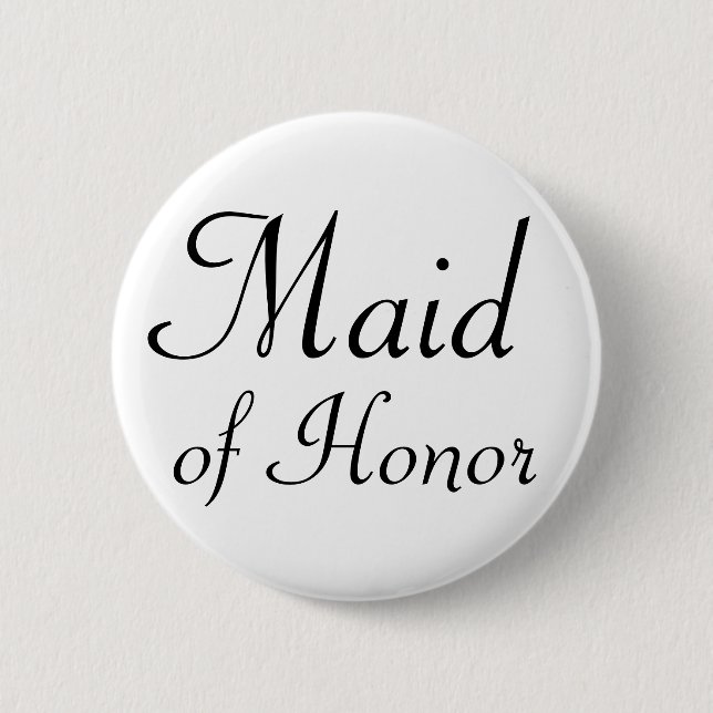Maid of Honour Pinback Button (Front)