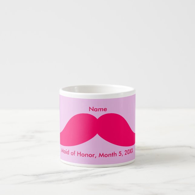 Maid of Honour Pink Moustache Espresso Mug (Front)