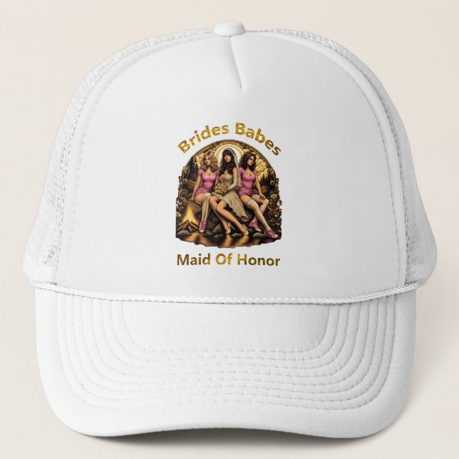 Maid of Honour Pride in a Bridal Party Themed  Trucker Hat (Front)