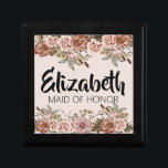 Maid of Honour Proposal Gift Custom Bridal Shower Gift Box<br><div class="desc">If you're looking for the perfect way to show your appreciation for your maid of honour, look no further than boho cottagecore wedding collection! This enchanting wedding theme gift box is perfect for personalised bridal party jewellery and keepsake items. Not only is it a fun way to show your gratitude,...</div>