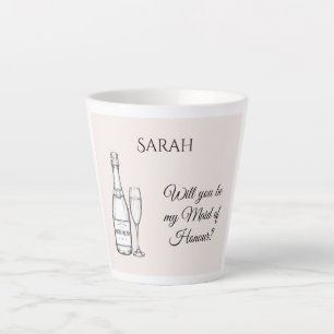 Maid of Honour Proposal Latte Mug Champagne