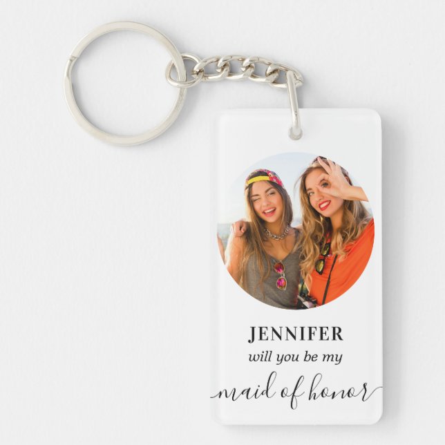 Maid of Honour proposal photo Key Ring (Front)