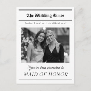 Maid of Honour Proposal Photo Newspaper Postcard