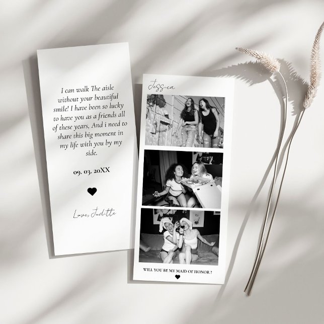 Maid of Honour Proposal Photo Strip Photo Booth Save The Date (Creator Uploaded)