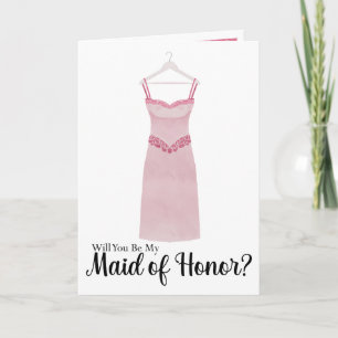 Maid of Honour Proposal Watercolor Dress Invitation