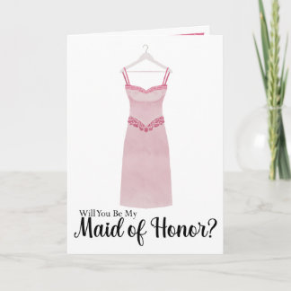 Maid of Honour Proposal Watercolor Dress Invitation