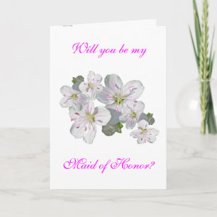 Maid of Honour Request Spring Beauty Wildflower Invitation
