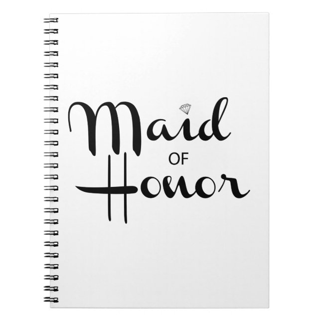 Maid of Honour Retro Script Notebook (Front)