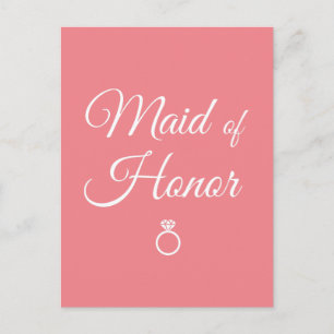 Maid of honour ring postcard