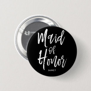 Maid of Honour  Script Style Custom Wedding 6 Cm Round Badge