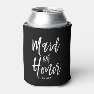 Maid of Honour  Script Style Custom Wedding Can Cooler