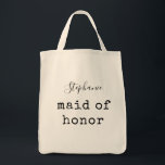 Maid of Honour | Simple Personalised Bridal Party Tote Bag<br><div class="desc">Maid of Honour | Simple Personalised Bridal Party Tote Bag</div>