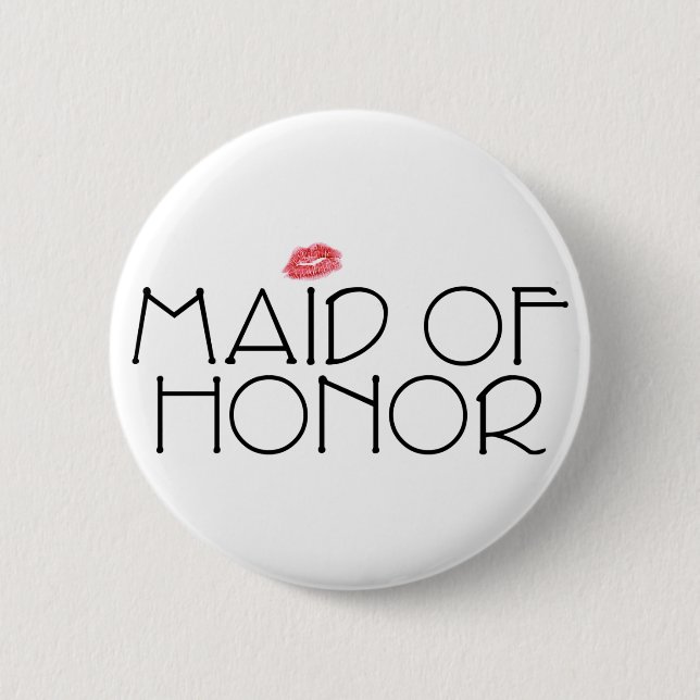 Maid of Honour Smooch 6 Cm Round Badge (Front)
