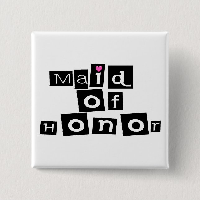 Maid of Honour (Sq) 15 Cm Square Badge (Front)