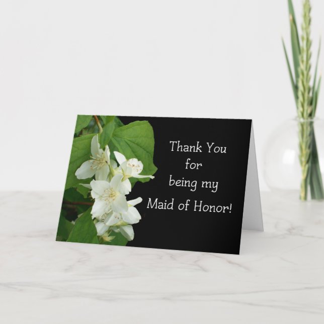 Maid of Honour Thank You Card (Front)