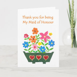 Maid of Honour Thank You Greeting Card