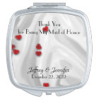 Maid of Honour Thank You Hearts Compact Mirror