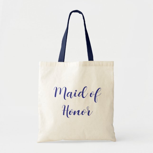 Maid of Honour Tote Bag in Stylish Cursive  (Front)