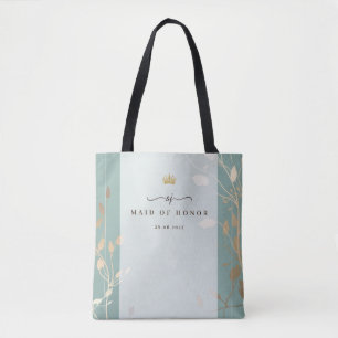 Maid of Honour Tote Bag Sage Green & Gold
