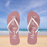 Maid of Honour Trendy Dusty Rose Colour Jandals<br><div class="desc">Gift your wedding bridesmaids with these stylish Maid of Honour flip flops that are a trendy,  dusty rose colour along with white,  stylised script to complement your similar wedding colour scheme. Select foot size along with other options. You may customise your flip flops to change colour to your desire.</div>