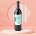 Maid of Honour Vintage Peacock Favour Wine Label<br><div class="desc">Gift your Maid of Honour with wine decorated with a vintage peacock,  ikat feather and her name.</div>
