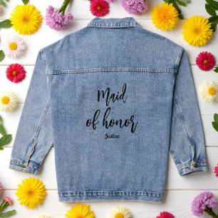 Maid of Honour Wedding Bridal Shower Denim Jacket