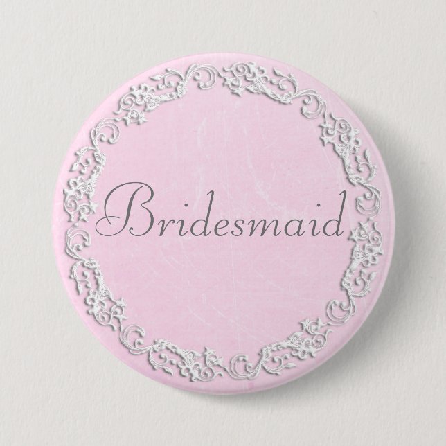 Maid of Honour Wedding Bridal Shower Party Button (Front)