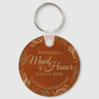 Maid of Honour Wedding Gift Rust Orange & Gold