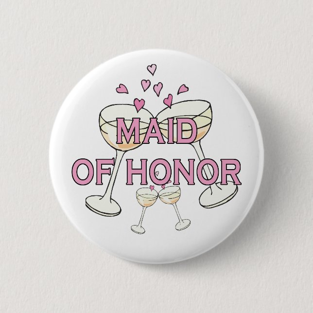 Maid of Honour Wedding ID Button (Front)