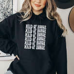 Maid of Honour White Custom Matching Bridal Party Hoodie<br><div class="desc">Looking for the perfect bachelorette party outfit? Look no further than our personalised white Maid of Honour hoodie sweatshirts! These shirts are perfect for matching with your bridal party, and they're also great for fun bachelorette party themes. We have a variety of matching bachelorette shirts to choose from, so you...</div>