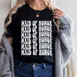 Maid of Honour White Matching Bridal Party T-Shirt<br><div class="desc">Are you looking for the perfect bachelorette party outfit? Group up with your girlfriends and pick out matching t-shirts for all of you! These black Maid of Honour shirts are perfect for a fun, laid-back bachelorette party. Pick from different bachelorette party themes to get inspired. Whether you're planning on hitting...</div>