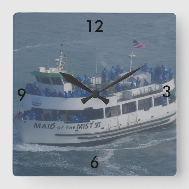 Maid of the mist on the Niagara river . Square Wall Clock (Front)