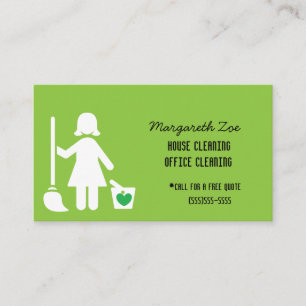 Maid Print House and Office Cleaning Fun Business Card