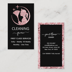 Maid Rose Pink Cleaning Service Business Card