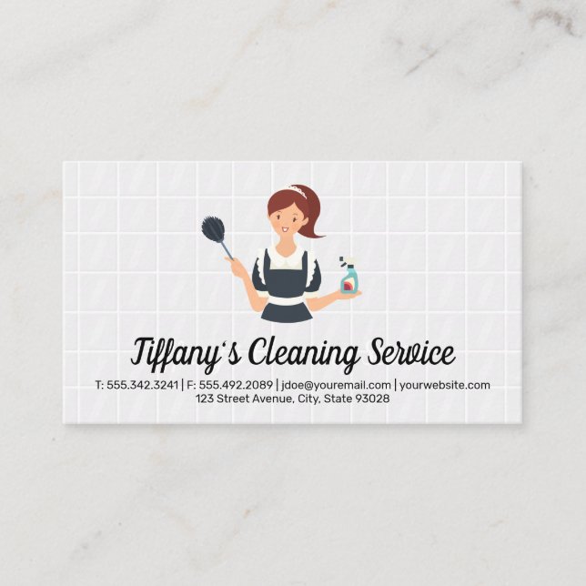 Maid Service | Bathroom Tiles Business Card (Front)