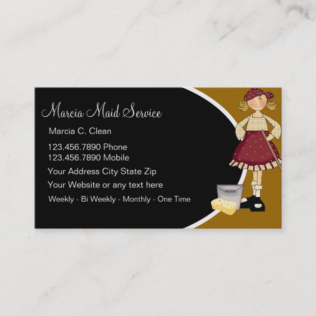 Maid Service Business Cards (Front)