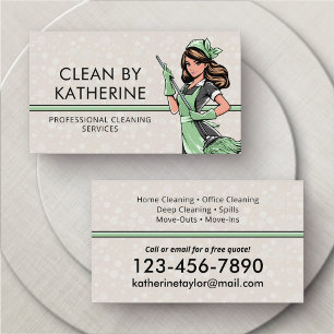 Maid Service Cleaning Housekeeping Business Card