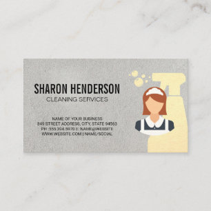 Maid Service Cleaning Spray and Maid Business Card