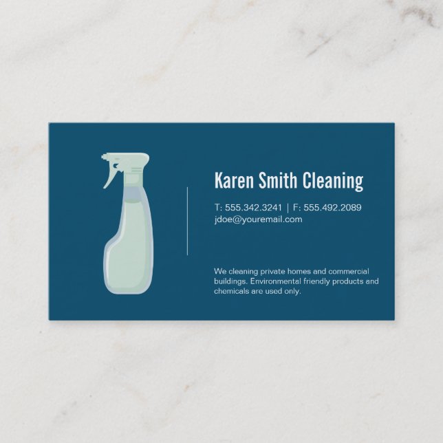 Maid Service | Cleaning Spray Business Card (Front)