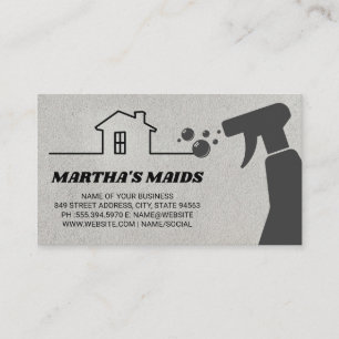 Maid Service   Cleaning Spray   House Business Card