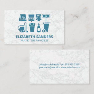 Maid Service Cleaning Supplies Business Card