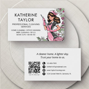 Maid Service House Cleaning Business Card