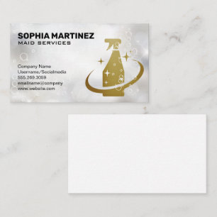 Maid Service Mop and Broom Spray Bottle Business Card