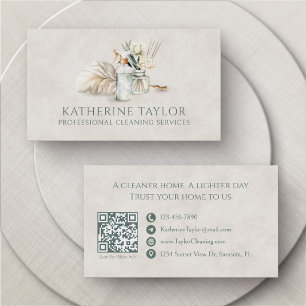 Maid Service Professional Cleaning Business Card