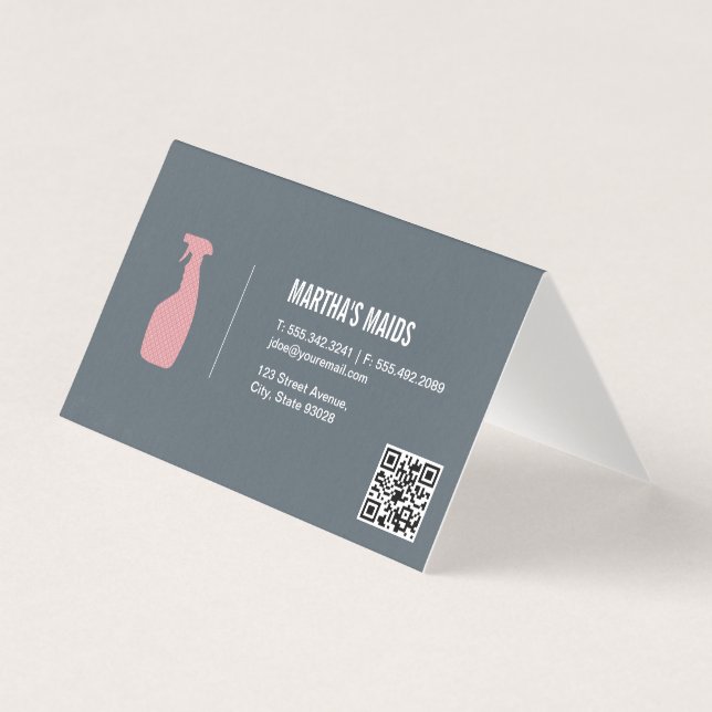 Maid Service | QR Code Business Card (Front)