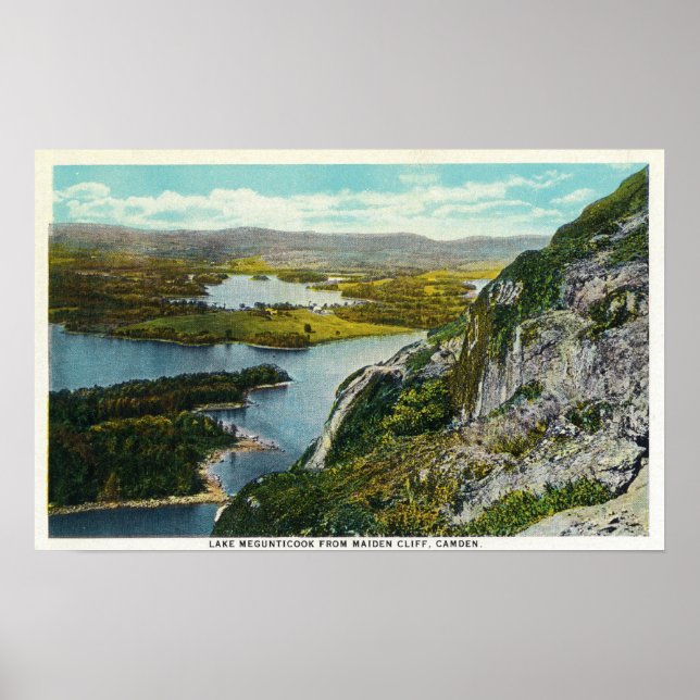 Maiden Cliff View of Lake Megunticook Poster (Front)