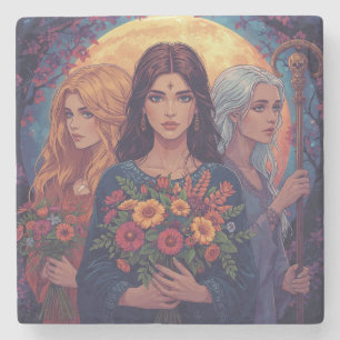 Maiden Mother Crone Stone Coaster
